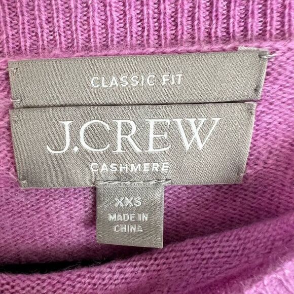 J.Crew Women's Cashmere Crewneck Sweater XXS Purple Long Sleeve Pullover - Picture 5 of 7